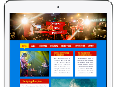 First post - Compact Disk Dummies website compact disk dummies contrast flat design vibrant web design