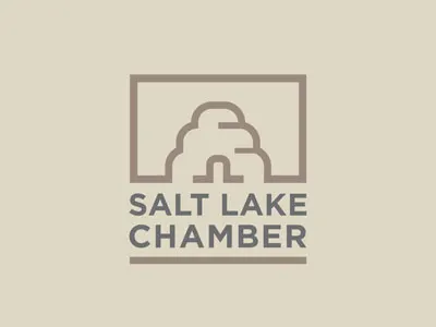 Salt Lake Chamber beehive branding brown business chamber grey logo typography utah