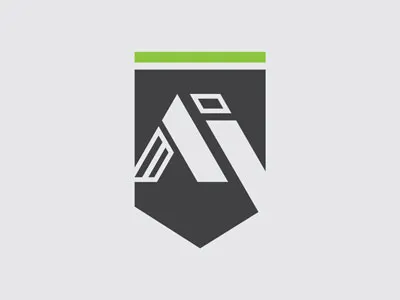 Awesome Insurance (concept) a branding corporate green i insurance letter logo mountain shield sports