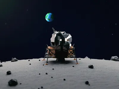 Apollo 11 3d apollo apollo 11 c4d cinema cinema 4d moon nasa poly