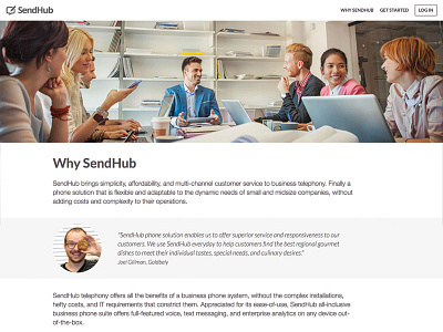 Why SendHub website