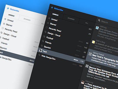 Feedbin Night Theme application feedbin rss ui web app