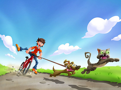 Bike Race animals app bike cat character czech dog nature