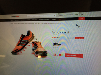 Sportsdon - Product detail view black ecommerce flat website white