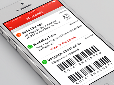 Air Canada Messages air canada airline case study flights ios ios development iphone messages toronto