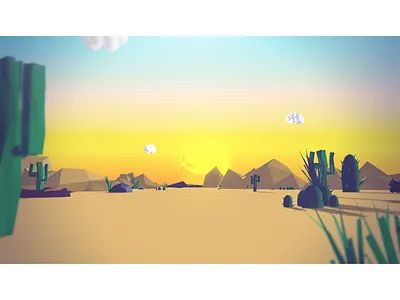 Polygon Landscape 3d desert landscape low poly poly polygon triangle triangulation