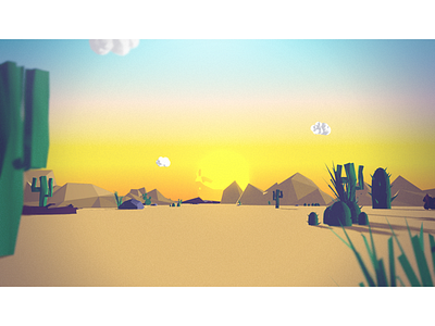 Polygon Landscape 3d desert landscape low poly poly polygon triangle triangulation