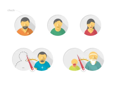 Flat style characters for infographics baby chuck flat girl icons infographics norris