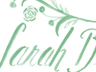 Sarah Best branch floral watercolor lettering