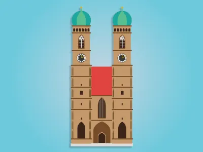 Frauenkirche architecture church flat germany illustration munich travel