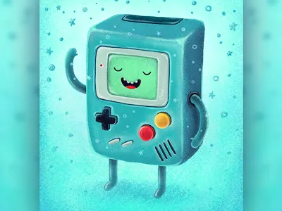 Game Beemo 13mu adventure time beemo bmo console game gameboy hi illustration smile