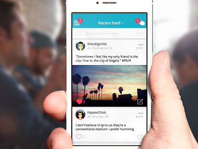 Anomo News Feed app feed mobile social ui ux