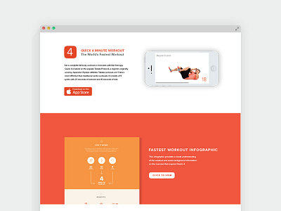 Quick 4 Promo Website app fitness flat promo website workout