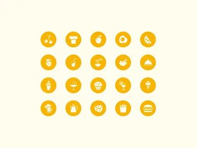 Food Icon Set design flat food icon icons illustration shape
