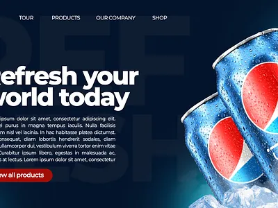 PEPSI WEB LANDING PAGE advertising branding color theory design graphic design illustration logo photo photoshop ui vector