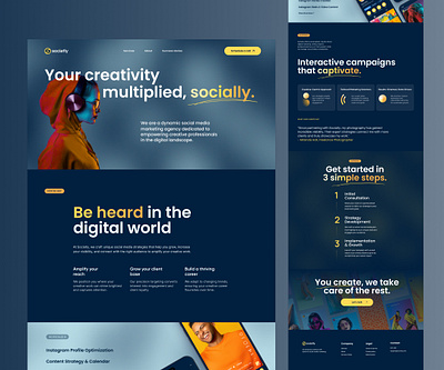 Sleek Social Media Marketing Agency Website Design creative elegant landing page minimal ui ux design website