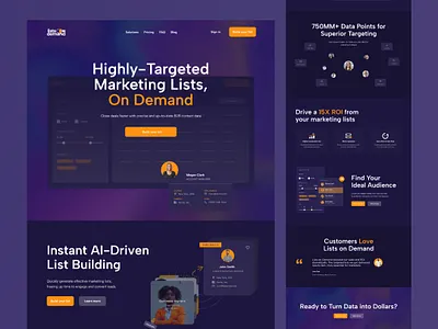 Dark Lead Generation UI website design agency website dark theme minimal template ui website design