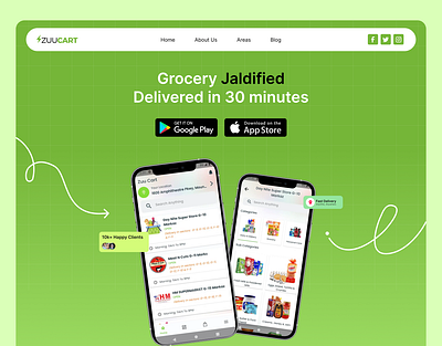 Grocery App Website Design design figma grocery hero section mobile app saas supermarket ui ui design uiux ux web design