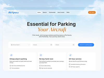 AirSpace Parking Website UIUX Design design interface product service startup ui ux web