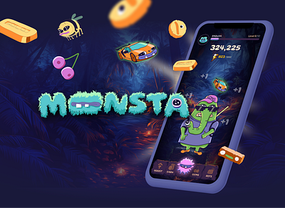 Monsta. Game design crypto game graphic design monster preloader ui