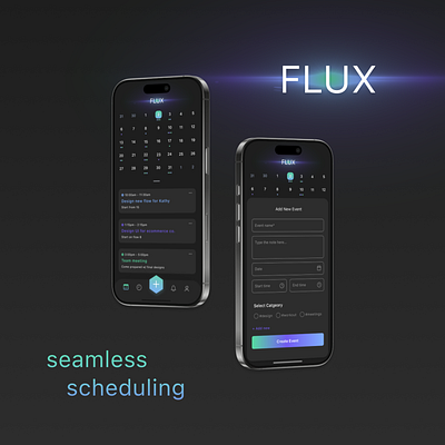 FLUX: Seamless Scheduling graphic design scheduling app ui design ux design uxui design