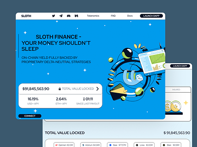 Sloth Finance Yield Platform UI blockchain finance dashboard crypto dashboard ui crypto yield farming ux decentralized finance ui defi platform ui finance design liquidity pool ux management ux minimal finance interface modern fintech ui nft staking dashboard smart contract integration ui staking interface design tokenized assets ui trading platform design user friendly defi ux ux uxui design web3 fintech app web3 investment platform