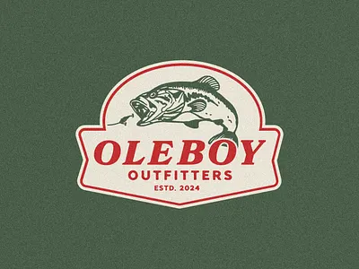 Ole Boy Outfitters Hat Patch bass design bass logo fish fishing fishing badge fishing design fishing logo fishing logo design logo retro badge design retro logo vintage badge vintage badge design vintage logo