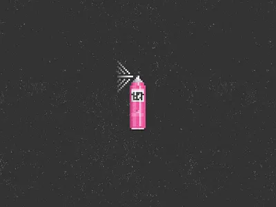 GlamSpray 80s glam hairspray illustration pixel vector