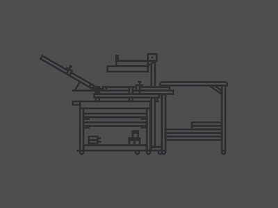 Silver Table Top Press cart flash dryer line illustration press screen print silkscreen silver press table