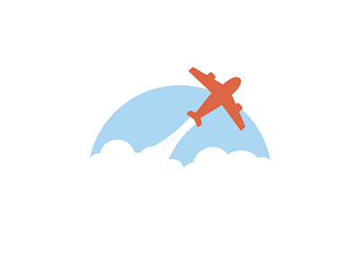 Mo' Planes, Mo' Problems clouds flat design flight logo minimalism negative space plane travel