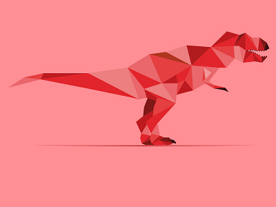 T-Rex. dinosaurs geometric illustration jurassic red trex