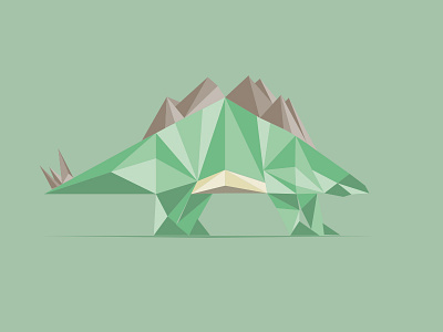 Stegosaur. blue dinosaurs geometric illustration jurassic stegosaur