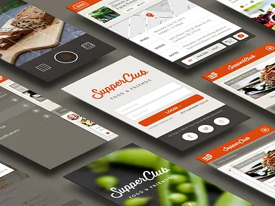 Supperclub App app food and friends ios mobile app recipes supper club supperclub ui ux