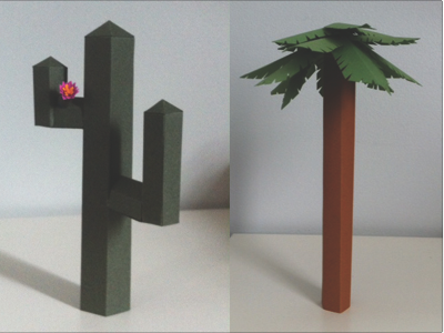 desert giants cactus palm tree paper craft