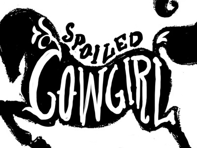 Spoiled Cowgirl Logo Rough bronco filigree horse icon lettering logo