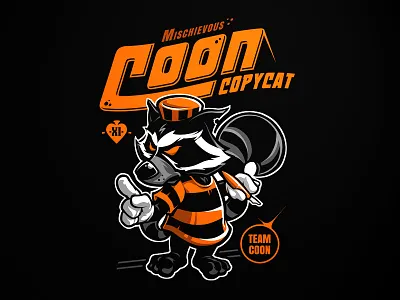 Coon Copycat bob mosquito bob mosquito bobmosquito cartoon character comic coon copycat racoon t shirt
