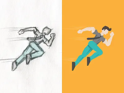 Busy Business Man business illustration man running sketch tie