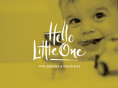 Hello Little One braizen branding brush script designer hand drawn stationery