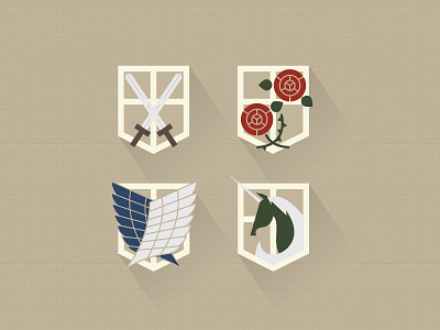 AoT Emblems anime attack on titan emblems illustration shingeki no kyojin vector