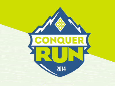 Conquer Run andculture brand designer branding concept conquer design fitness health identity illustration kids logo marathon mountains print run typography vector