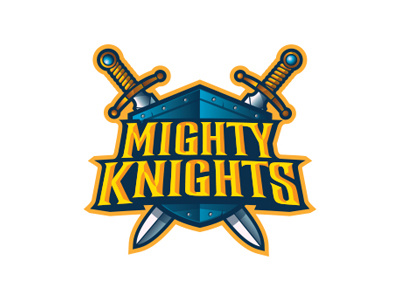 Mighty Knights app app game app logo game ios logo medieval shield sword