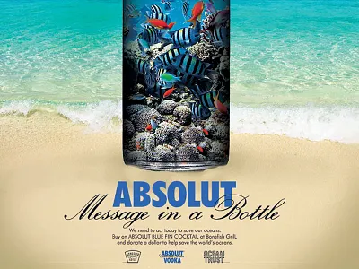 Message in a Bottle poster absolut vodka graphic design non profit photoshop poster