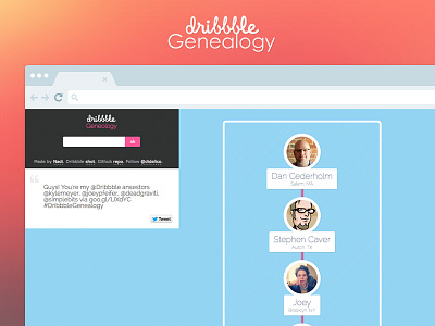 Dribbble Genealogy: Meet your Dribbble ancestors api blue css dribbble flat free freebie html5 javascript jquery ui ux