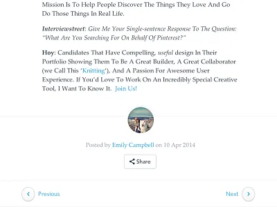 Hackerblog Footer app blog clean design hackerrank interface minimal share simple ui website
