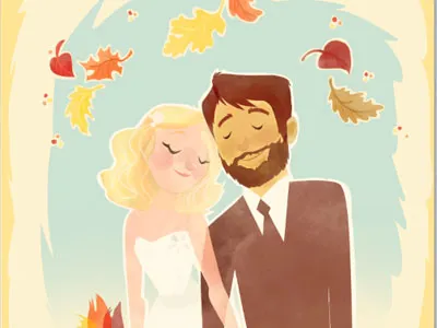 Wedding Invite Dribb digital paint watercolor wedding invite