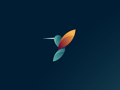 Hummingbird bird design gradient hummingbird logo vector