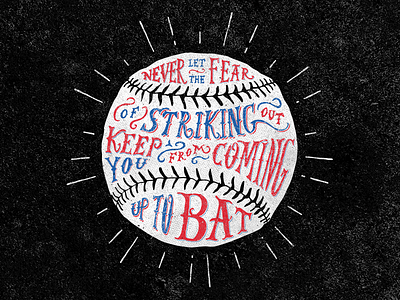 Striking Out baseball calligraphy drawing hand drawn hand lettering ink lettering letters pencil sketch texture typography