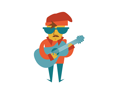 Meet Phil (He's a Musician) character design festival music