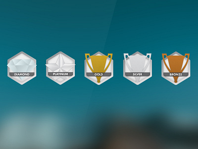 Sponsor Level Icons diamond hexagon icon icons illustrator levels sponsors star trophy