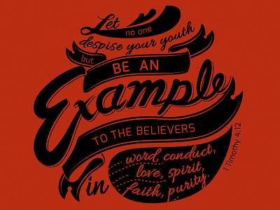 Be An Example 2 bible christian church example lettering t shirt tim